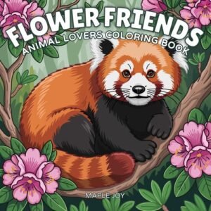 Flower Friends: Animal and Flower Coloring Book for Adults and Teens - Wildlife,