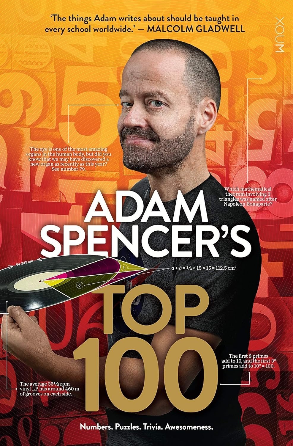 Adam Spencers Top 100 by Adam Spencer Numbers Puzzles Trivia Paperback Text Book