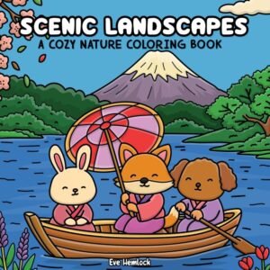Scenic Landscape Coloring Book: 50 Bold and Easy Cozy Nature Scenes For Adults,