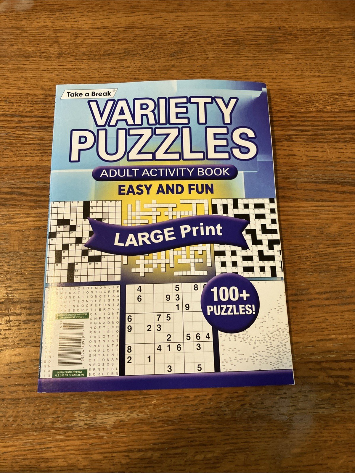 Take a Break Variety Puzzles Adult Activity Book Easy And Fun Large Print 100+