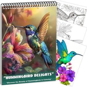 Humming Bird Adult Coloring Book Spiral Bound Mindfulness Adult Coloring Book fo