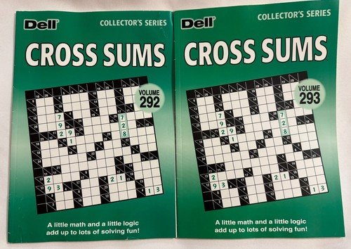 Lot (2) Dell  Collector’s Series Cross Sums Puzzle Books *Volumes 292 & 293