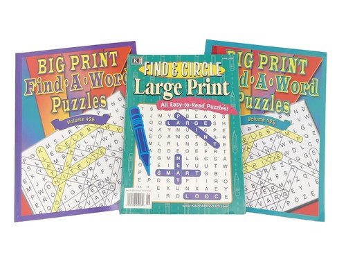 Lot Of (3) Vision St & Kappa Circle-A-Word Puzzles Word-Finds Large Print 2019,