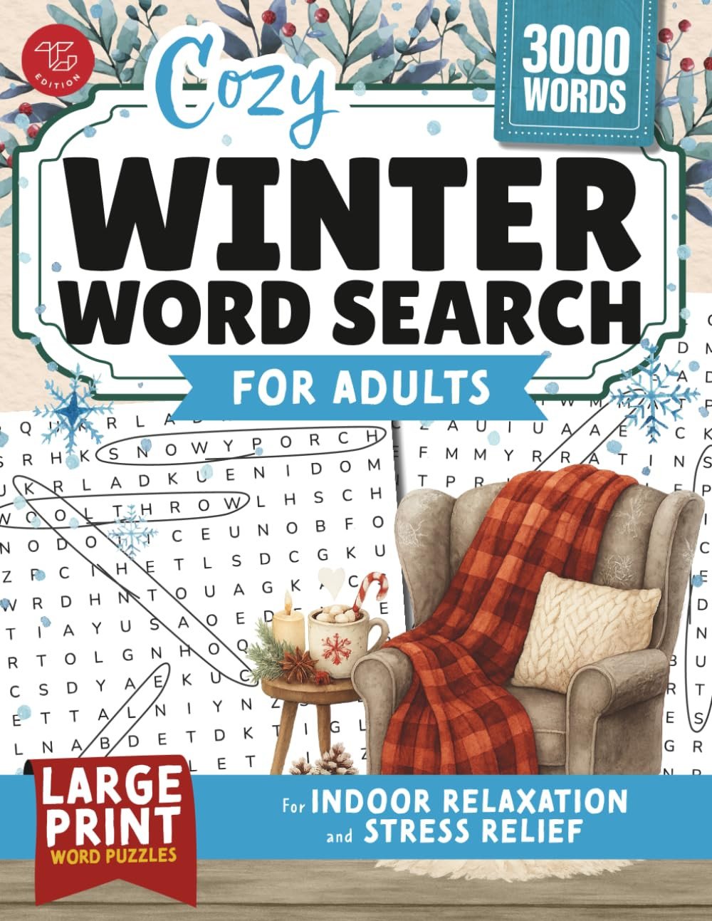 Cozy Winter Word Search for Adults: Large Print Word Puzzles for Indoor Relaxati