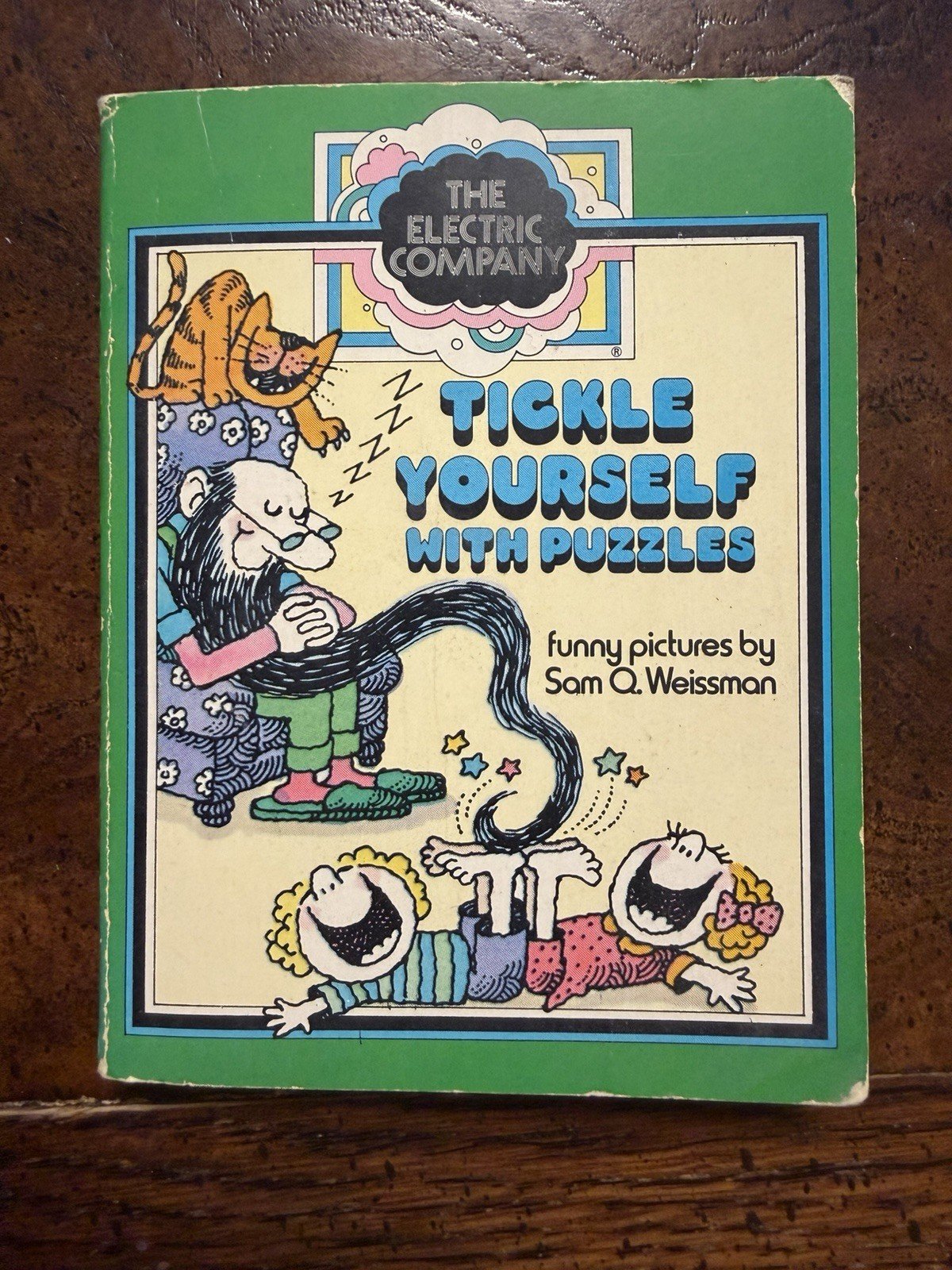 The Electric Company Tickle Yourself With More Puzzles Paperback 1979-Green