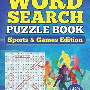 WORD SEARCH PUZZLE BOOK SPORTS & GAMES EDITION: LARGE By Enchanted Willow *NEW*