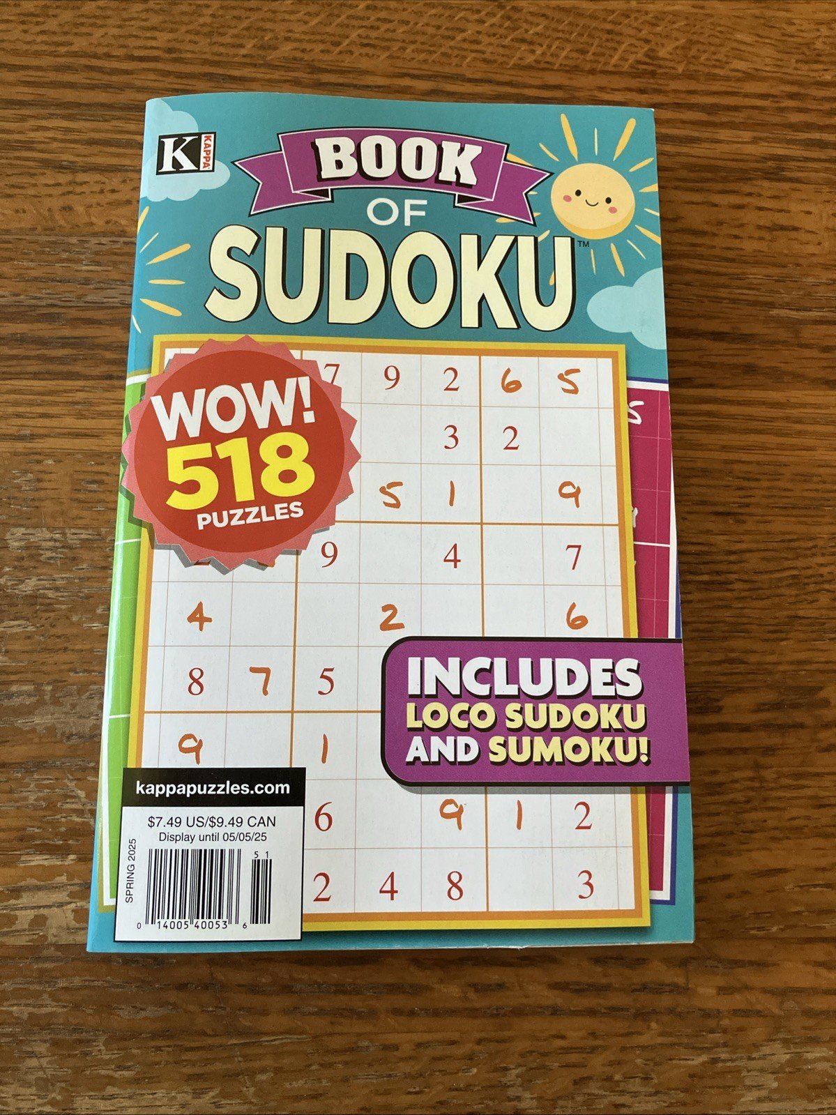 Book of Sudoku Spring 2025 Edition. 518 Puzzles Free Shipping
