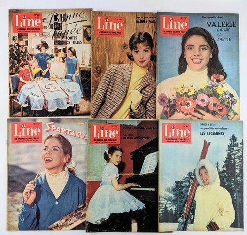 Line French 1960’s Girl’s Magazines, 40 Issues – Comics, Fashion, Movies, Celebs