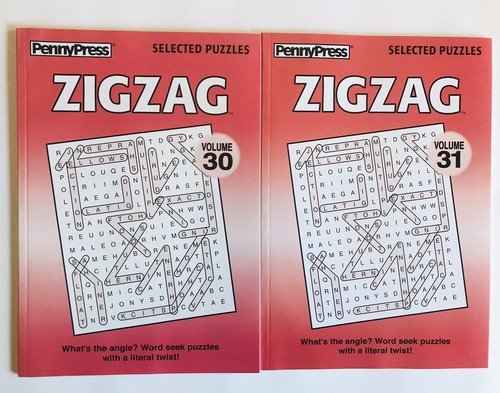 Lot of 2 Zig Zag Zigzag Word Seek Search Find Penny Press Bent and wiggly books
