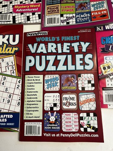 Lot Of (12) Circle Word Search Crossword Sudoku Puzzle Books New!