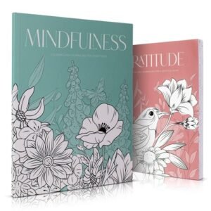 Beautiful Adult Coloring Book Set of 2 for Relaxation - Gratitude