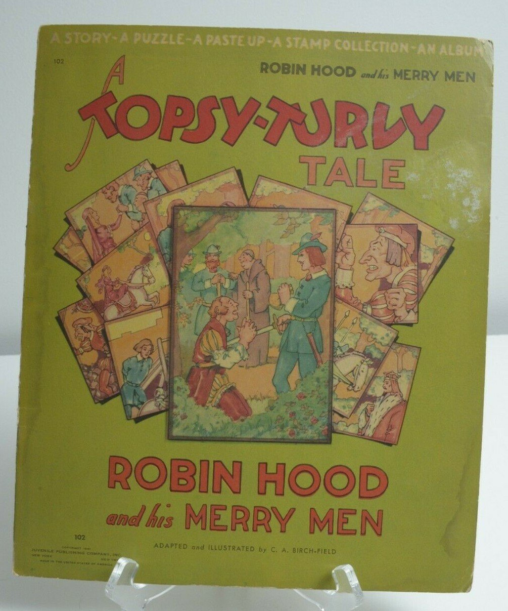 1941 A Topsy Turvy Tale Robin Hood Puzzle A Stamp Collection Puzzle Album RARE