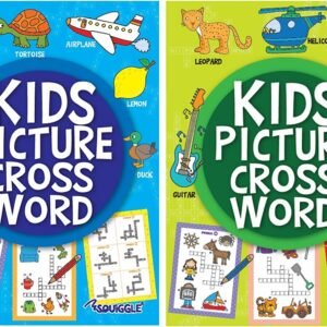 Set Of Two A4 Children's Kids Picture Crossword Activity Puzzle Books Travel
