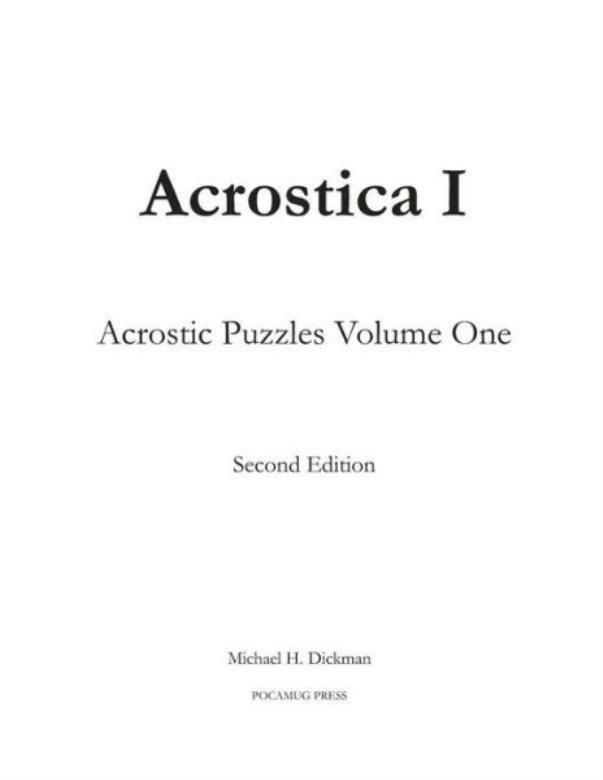 Acrostica I: Acrostic Puzzles Volume One