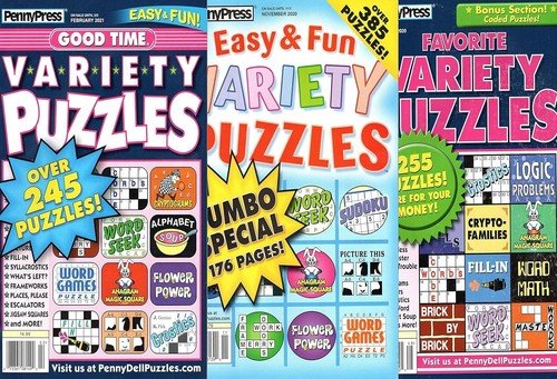 NEW Lot of 3 Penny Press Variety Puzzles Favorites Puzzle Magazine Books