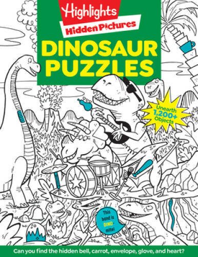 Highlights Favorite Hidden PicturesÂ® Dinosaur Puzzles – Paperback – VERY GOOD