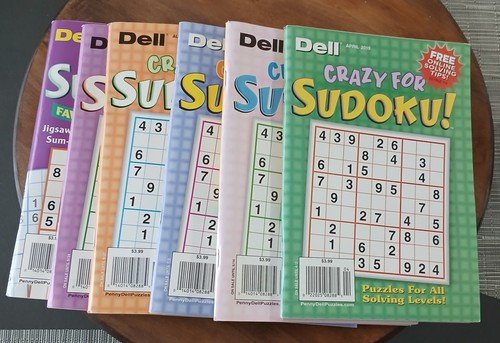 Dell Crazy For Sudoku! 6 Books Of Puzzles!  Totally Lots Of Fun