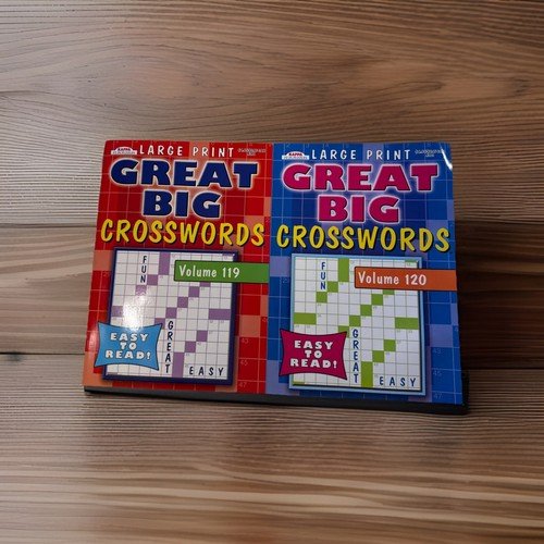 Large Print Great Big Crosswords Puzzle Books 119 120 Word Hobby Games Lot Of 2