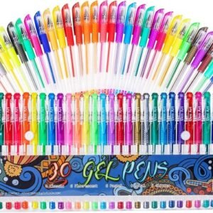 Gel Pens for Adult Coloring Books, 30 Colors Fine Point Gel Marker Pen with 40%