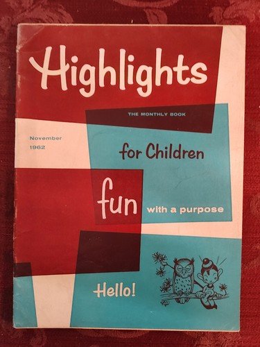 HIGHLIGHTS FOR CHILDREN Magazine November 1962 Activities Stories Puzzles!