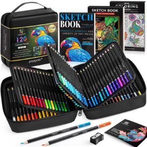 136 PCS Colored Pencils Set for Adult Coloring Books, 120 Colored Pencils wit...