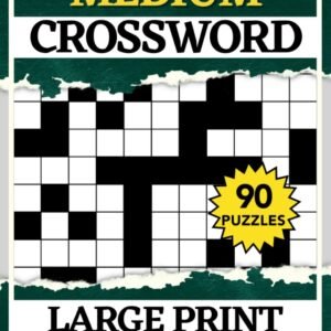 2023 Large Print Medium Crossword Puzzle Books For Adults: Puzzle...