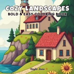 Cozy Landscapes: Bold and Easy Coloring Book for Adults and Teens Featuring Rela