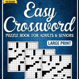 Easy Crossword Puzzle Book for Adults & Seniors Large Print ⭐️⭐️⭐️⭐️⭐️