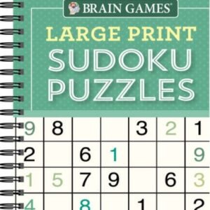 Brain Games - Large Print Sudoku Puzzles (Green) - Spiral-bound - GOOD
