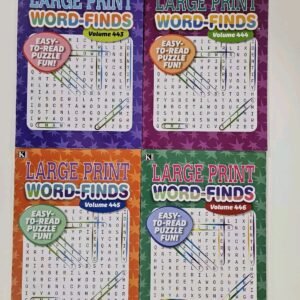 4 Large Print Word-Finds Puzzle Books Kappa Games Vol #443-446 ~ Search,Hunt