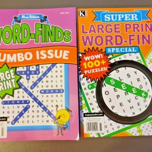 Kappa Word-Find Puzzles - Lot of 2 - Super Large Print & Blue Ribbon Jumbo Issue