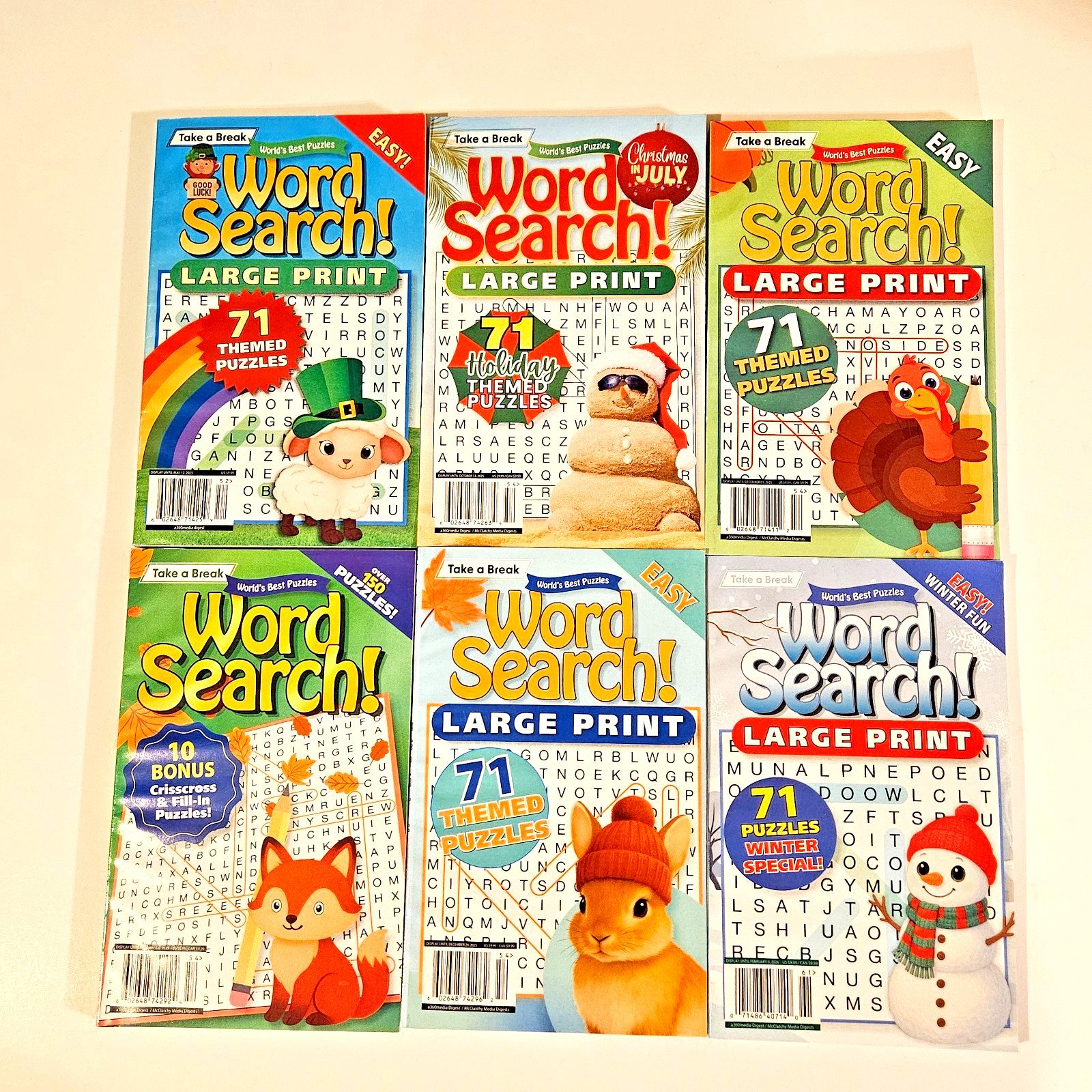 Lot Of 6 Take a Break Word Search Seek Activity Puzzle Books Magazines Brand New