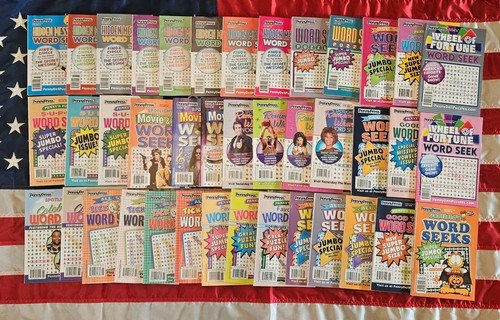 Lot of 2 Penny Press Dell Word Search Seek Puzzle Books UNSORTED mix