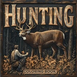 Hunting Coloring Book for Adults Men boys & young Hunters 52 Pages- Hunting Scen