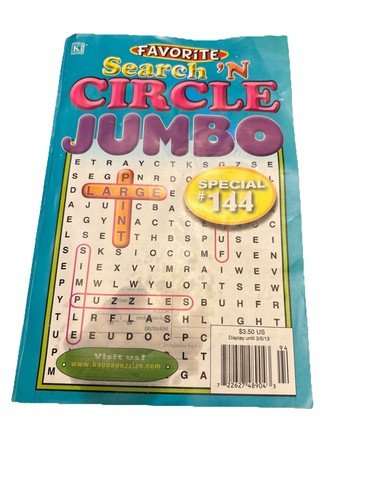 Circle Circle Jumbo Vol. 51 Word Search Book Puzzle Fun 2010 New Unused
