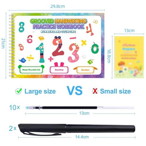 Libro De Practica Escritura Reutilizable Para Niños Ninos 6 Piezas Libro Magico