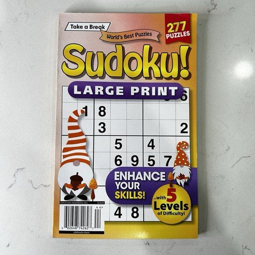 Take a Break Sudoku Large Print Puzzle Book 277 Puzzles 5 Levels Gnome Cover