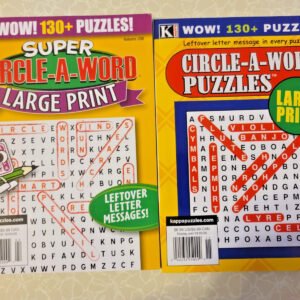 Kappa Word Find Circle-A-Word Puzzle Books - Lot of 2- LARGE PRINT- 260+ Puzzles