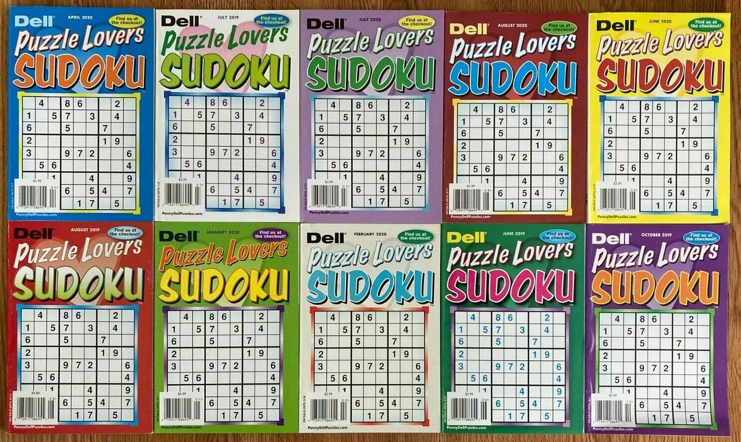 Lot of 4 Dell Puzzle Lover’s Sudoku Puzzle Books **Unsorted** All Regular Sudoku