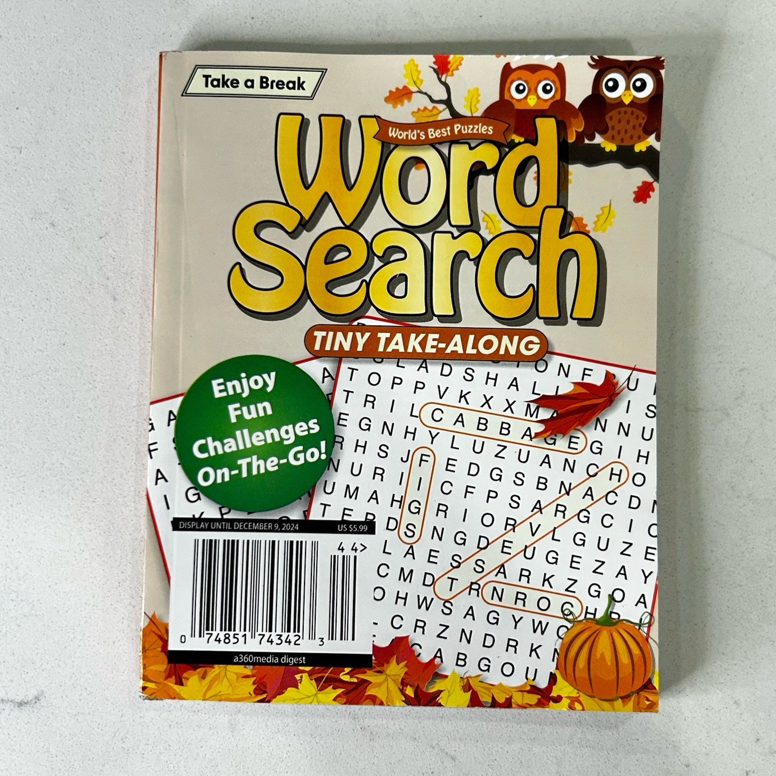 Take a Break Word Search Tiny Take-Along Puzzle Book Fall Edition