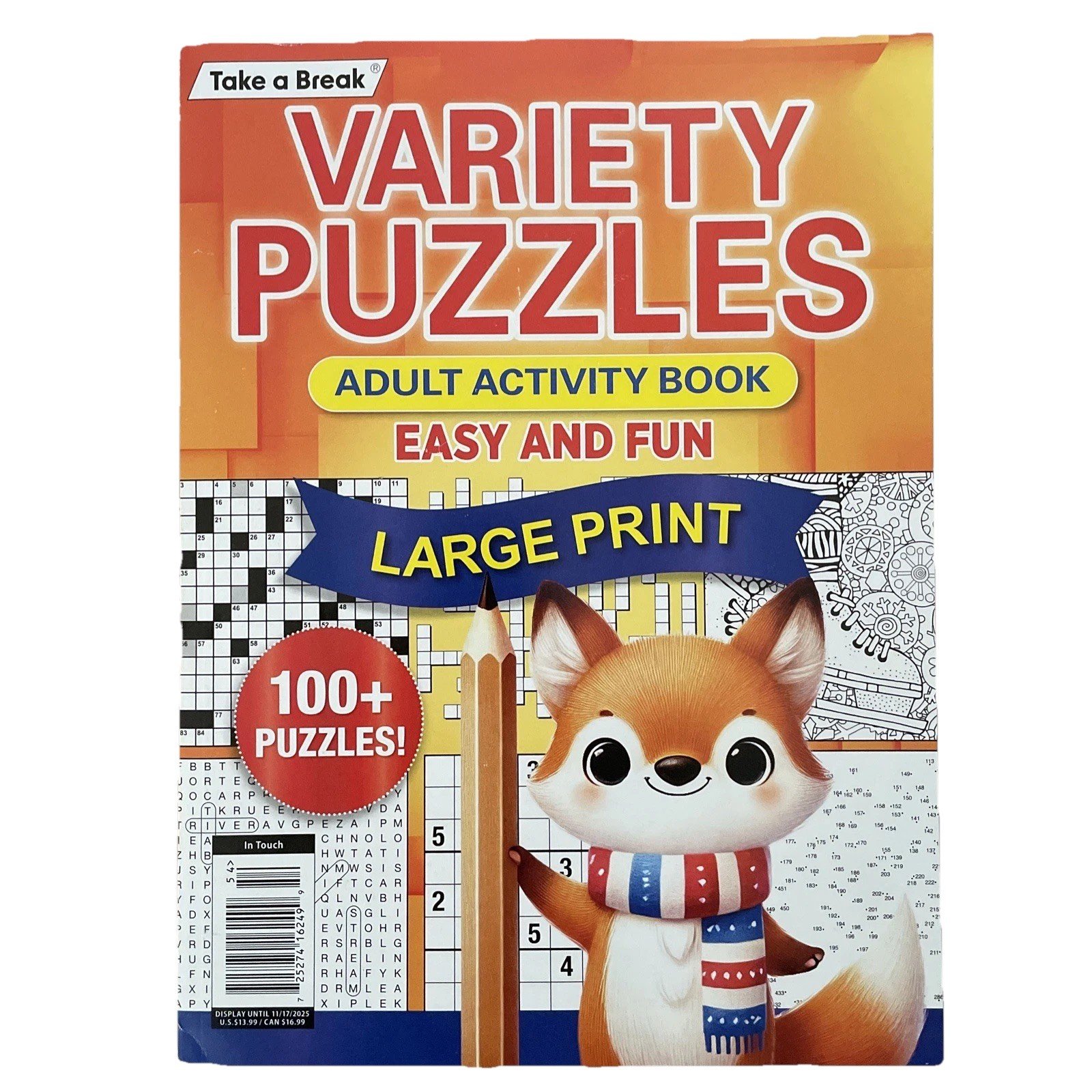 VARIETY PUZZLES Take A Break Adult Activity Book Fun 100+ Puzzles Large Print