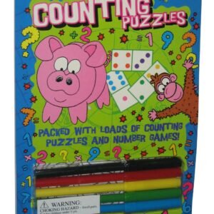 Fun Time Counting Puzzles Kids Children Activity Book w/ Markers