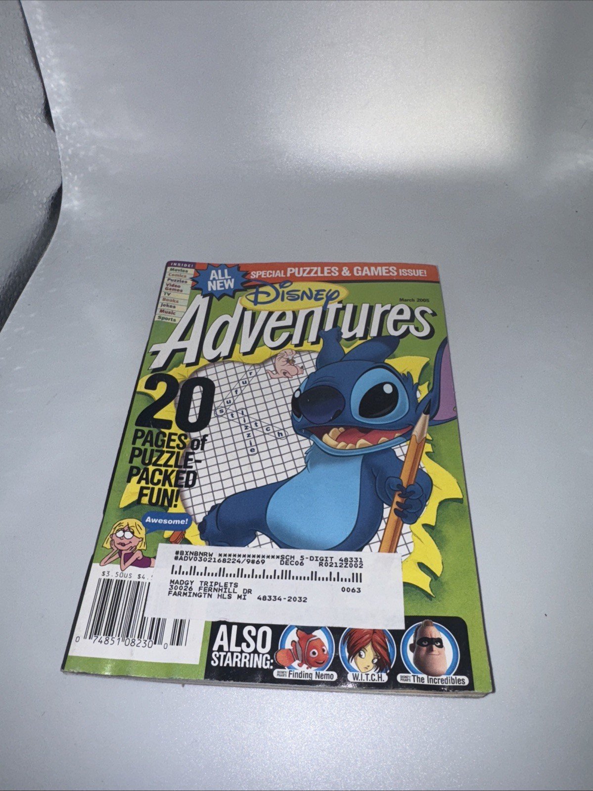 Disney Adventures Magazine March 2005 Special Puzzles & Games Lilo And Stitch