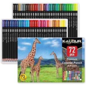 72 Count Colored Pencils for Adult Coloring Books, Soft Core,Ideal for Drawin...
