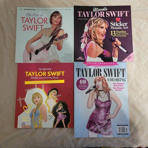 Taylor Swift Coloring Book & Activity Book Lot Of 4 ~ Sticker Mosaic Art