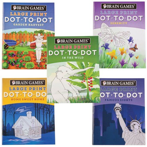 Brain Games Large Print Dot to Dot Set/5