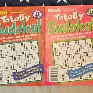 Lot 2 Penny Press Dell Totally Sudoku Puzzles Easy Med Hard Challenger Sum-doku