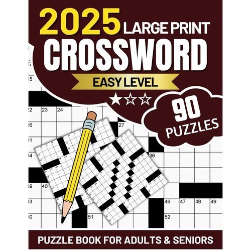 Large Print Easy Crossword Puzzle Book for Adults with Solutions