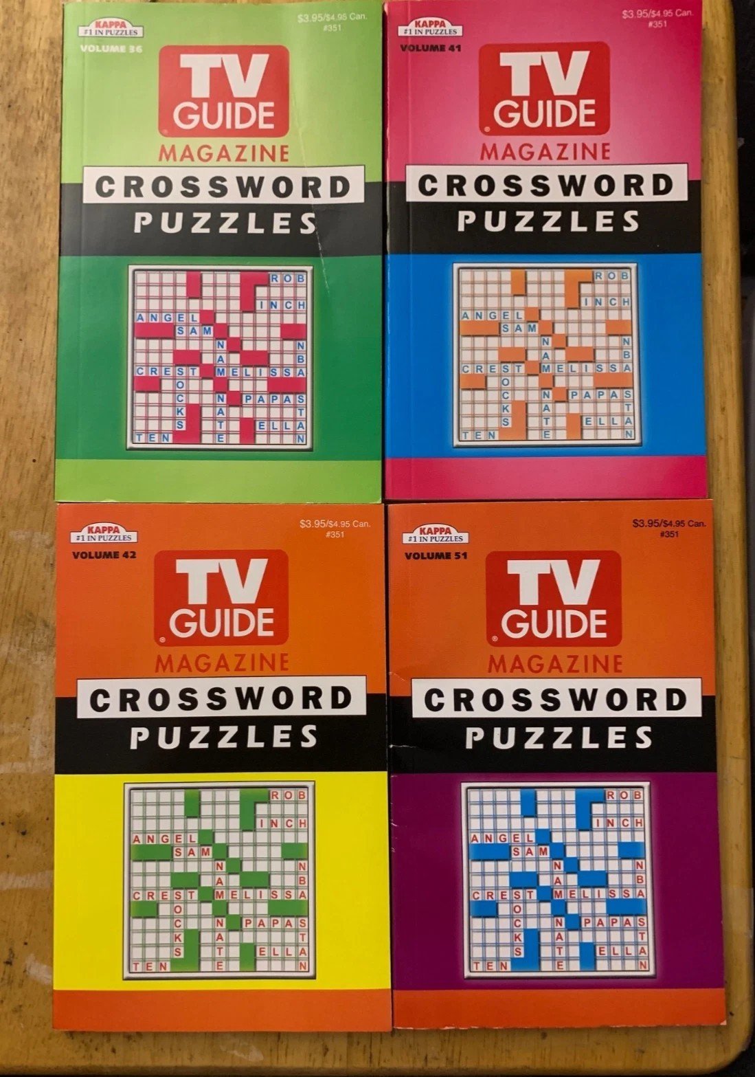 TV Guide Magazine Puzzle Books Crossword Lot of 4 Volumes (Digest Size)