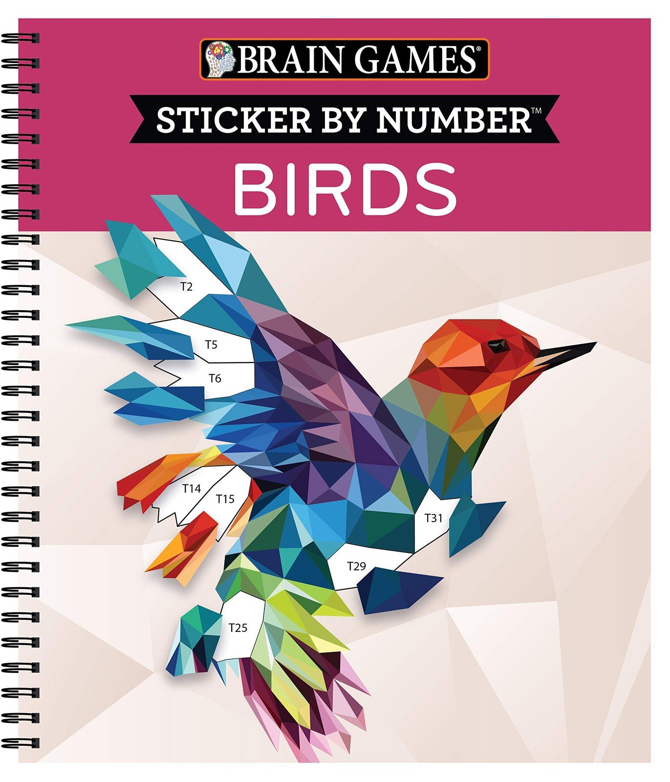 Brain Games – Sticker by Number: Birds (28 Images to Sticker)